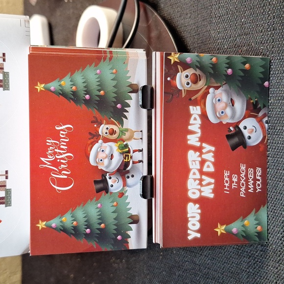 🦋LAST ONE: 110ct. 50ct. Christmas🎄 Thank You Cards, 60 Thank You Stickers - Picture 6 of 7